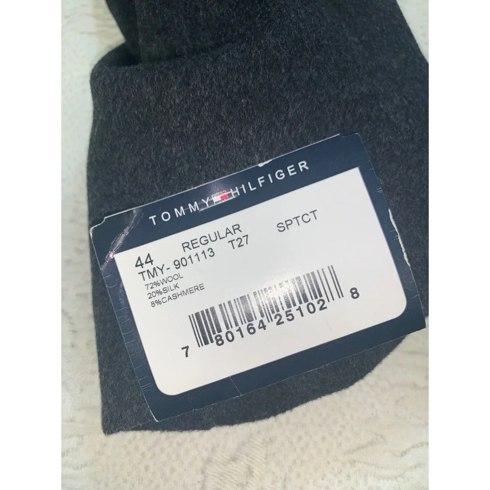 Tommy Hilfiger Mens Blazer Charcoal Gray Heather Two Button Sport Coat Jacket